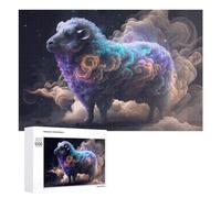 1000 PCS Jigsaws for Teenagerss Colorful Sheep in Cloudy Dreamscape Puzzle for Adults Relaxing Games Enhance Memory Gifts for Friends And Family 1000 PCS