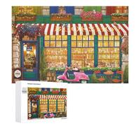1000 PCS Jigsaws for Teenagerss Cozy Corner Bookshop Scene Jigsaw Puzzle Relaxing Games Difficult Challenge Challenging To Complete 1000 PCS