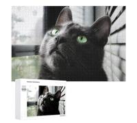 1000 PCS Jigsaws for Teenagerss Curious Cat by The Window Puzzle for Adults Relaxing Games Enhance Memory Gifts for Friends And Family 1000 PCS