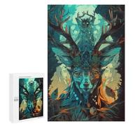 1000 PCS Jigsaws for Teenagerss Deer Spirit Forest Guardian Puzzle for Adults Anti-Stress Toys Difficult Hard Birthday Present, Gifts, 1000 PCS