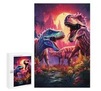 1000 PCS Jigsaws for Teenagerss Dinosaur Duel Under The Moonlit Sky Puzzle for Adults Relaxing Games Enhance Memory Gifts for Friends And Family 1000 PCS