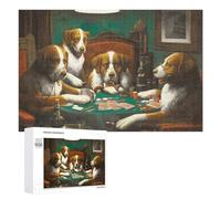 1000 PCS Jigsaws for Teenagerss Dogs Playing Poker Jigsaw Puzzle Relaxing Games Difficult Challenge Challenging To Complete 1000 PCS