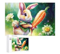 1000 PCS Jigsaws for Teenagerss Easter Bunny with Carrots Adult Jigsaw Puzzle Toy Wall Decor Precision Cutting Great Gift for Gaming 1000 PCS