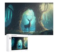 1000 PCS Jigsaws for Teenagerss Enchanted Forest with Mystical Deer -1 Puzzle for Adults Relaxing Games Enhance Memory Gifts for Friends And Family 1000 PCS