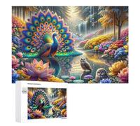 1000 PCS Jigsaws for Teenagerss Enchanted Forest with Peacock And Owls Adult Jigsaw Puzzle Toy Wall Decor Precision Cutting Great Gift for Gaming 1000 PCS