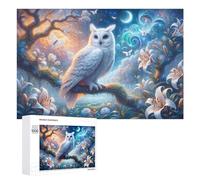 1000 PCS Jigsaws for Teenagerss Enchanted Forest with White Owl Puzzle for Adults Relaxing Games Enhance Memory Gifts for Friends And Family 1000 PCS