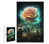 1000 PCS Jigsaws for Teenagerss Enchanted Glowing Rose Jigsaw Puzzle Relaxing Games Difficult Challenge Challenging To Complete 1000 PCS