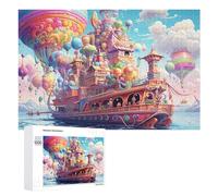 1000 PCS Jigsaws for Teenagerss Fantasy Floating City Jigsaw Puzzle Relaxing Games Difficult Challenge Challenging To Complete 1000 PCS