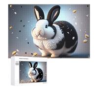1000 PCS Jigsaws for Teenagerss Fluffy Bunny with Cookies Jigsaw Puzzle Relaxing Games Difficult Challenge Challenging To Complete 1000 PCS