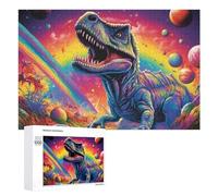 1000 PCS Jigsaws for Teenagerss Galactic Dinosaur A Cosmic Adventure Jigsaw Puzzle Relaxing Games Difficult Challenge Challenging To Complete 1000 PCS
