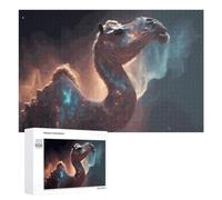 1000 PCS Jigsaws for Teenagerss Galactic Horse Cosmic Artwork -1 Jigsaw Puzzle Relaxing Games Difficult Challenge Challenging To Complete 1000 PCS