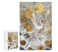 1000 PCS Jigsaws for Teenagerss Golden Crane Majesty Jigsaw for Teenagerss Stress Reliever Every Piece Is Unique - Deal As Gifts for The Whole Family 1000 PCS