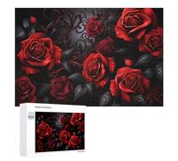 1000 PCS Jigsaws for Teenagerss Gothic Red Rose Wallpaper-3 Adult Jigsaw Puzzle Toy Wall Decor Precision Cutting Great Gift for Gaming 1000 PCS