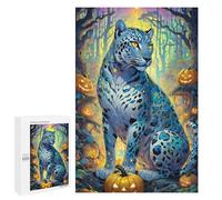 1000 PCS Jigsaws for Teenagerss Halloween Leopard in Forest Adult Jigsaw Puzzle Toy Wall Decor Precision Cutting Great Gift for Gaming 1000 PCS