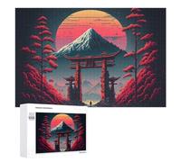 1000 PCS Jigsaws for Teenagerss Japanese Gateway to The Mountains Puzzle for Adults Relaxing Games Enhance Memory Gifts for Friends And Family 1000 PCS