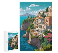 1000 PCS Jigsaws for Teenagerss Puzzle Cape Side Villas Adult Jigsaw Puzzle Relaxing Games Pattern Assembly Parent-child Interaction 1000 PCS
