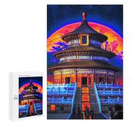 1000 PCS Jigsaws for Teenagerss Puzzle Colorful Temple Against Celestial Background Adult Jigsaw Puzzle Toy Wall Decor But Fun And Humorous Parent-child Interaction 1000 PCS