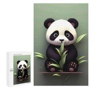 1000 PCS Jigsaws for Teenagerss Puzzle Cute Panda with Bamboo Leaves Adult Puzzles Relaxing Games Enhance Memory Parent-child Interaction 1000 PCS