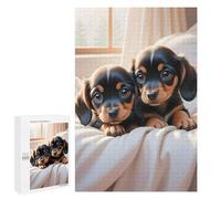 1000 PCS Jigsaws for Teenagerss Puzzle Dachshund Puppies Jigsaws for Adults Hands-on Game Pattern Assembly Unique Gifts for Birthday And Christmas 1000 PCS
