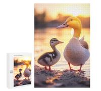 1000 PCS Jigsaws for Teenagerss Puzzle Duckling And Mother at Sunset Jigsaws for Adults Hands-on Game Pattern Assembly Unique Gifts for Birthday And Christmas 1000 PCS