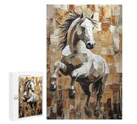 1000 PCS Jigsaws for Teenagerss Puzzle Galloping Horse in Dynamic Impasto Art Adult Puzzles Relaxing Games Enhance Memory Parent-child Interaction 1000 PCS