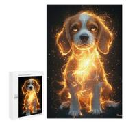1000 PCS Jigsaws for Teenagerss Puzzle Golden Glow Beagle Puppy - Mystical Dog Art - Enchanted Canine Portrait Teenagers Puzzles Toy Wall Decor Perfect Decoration Unique Gifts for Birthday And Christm