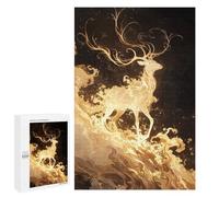 1000 PCS Jigsaws for Teenagerss Puzzle Golden Stag Jigsaws for Adults Hands-on Game Pattern Assembly Unique Gifts for Birthday And Christmas 1000 PCS