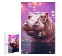 1000 PCS Jigsaws for Teenagerss Puzzle Hippos in Bubbles Puzzle for Adults Hands-on Game Difficult Hard Parent-child Interaction 1000 PCS