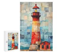 1000 PCS Jigsaws for Teenagerss Puzzle Lighthouse Watercolor Art Patchwork Lighthouse at Sunset Teenagers Puzzles Toy Wall Decor Perfect Decoration Unique Gifts for Birthday And Christmas 1000 PCS
