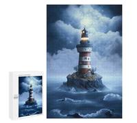 1000 PCS Jigsaws for Teenagerss Puzzle Lonely Lighthouse in Stormy Seas Jigsaws for Adults Hands-on Game Pattern Assembly Unique Gifts for Birthday And Christmas 1000 PCS