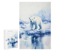 1000 PCS Jigsaws for Teenagerss Puzzle Polar Bear on Ice Jigsaws for Adults Hands-on Game Pattern Assembly Unique Gifts for Birthday And Christmas 1000 PCS