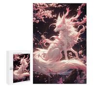 1000 PCS Jigsaws for Teenagerss Puzzle Sakura Kitsune Fox Adult Jigsaw Puzzle Family Games Precision Cutting Difficult And Challenge 1000 PCS