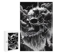 1000 PCS Jigsaws for Teenagerss Puzzle Thundering Skull Stormscape Adult Jigsaw Puzzle Toy Wall Decor But Fun And Humorous Parent-child Interaction 1000 PCS