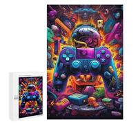 1000 PCS Jigsaws for Teenagerss Puzzle Vibrant Gaming Controller Artwork -30 Puzzle for Adults Hands-on Game Difficult Hard Parent-child Interaction 1000 PCS