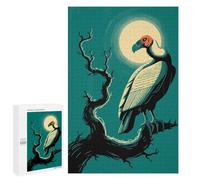 1000 PCS Jigsaws for Teenagerss Puzzle Vulture Perched Under Moonlight Adult Puzzles Relaxing Games Enhance Memory Parent-child Interaction 1000 PCS