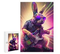 1000 PCS Jigsaws for Teenagerss Rabbit Rock Star Puzzle for Adults Anti-Stress Toys Difficult Hard Birthday Present, Gifts, 1000 PCS