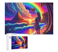 1000 PCS Jigsaws for Teenagerss Rainbow Paradise Sunset Adult Jigsaw Puzzle Toy Wall Decor Precision Cutting Great Gift for Gaming 1000 PCS