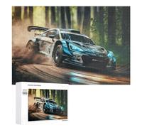 1000 PCS Jigsaws for Teenagerss Rally Car in Forest Jigsaw Puzzle Relaxing Games Difficult Challenge Challenging To Complete 1000 PCS