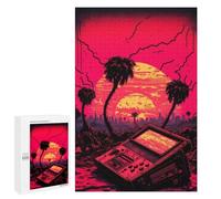1000 PCS Jigsaws for Teenagerss Sunset Boombox Paradise Jigsaw Puzzle Relaxing Games Difficult Challenge Challenging To Complete 1000 PCS