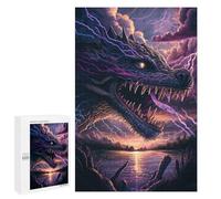 1000 PCS Jigsaws for Teenagerss Thunder Dragon's Roar Jigsaw for Teenagerss Stress Reliever Every Piece Is Unique - Deal As Gifts for The Whole Family 1000 PCS