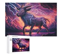 1000 PCS Jigsaws for Teenagerss Thundering Lightning Goat Adult Jigsaw Puzzle Toy Wall Decor Precision Cutting Great Gift for Gaming 1000 PCS