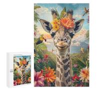1000 PCS Jigsaws for Teenagerss Tropical Giraffe Adventure Jigsaw for Teenagerss Stress Reliever Every Piece Is Unique - Deal As Gifts for The Whole Family 1000 PCS