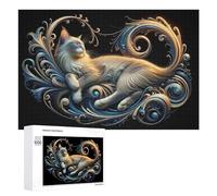 1000 PCS Jigsaws for Teenagerss Whispering Cats Artistic Harmony Puzzle for Adults Relaxing Games Enhance Memory Gifts for Friends And Family 1000 PCS