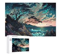1000 PCS Jigsaws for Teenagerss Whispering Waves of The Night Jigsaw Puzzle Relaxing Games Difficult Challenge Challenging To Complete 1000 PCS