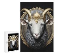 1000 PCS Jigsaws for Teenagerss White Sheep Golden Art Jigsaw for Teenagerss Stress Reliever Every Piece Is Unique - Deal As Gifts for The Whole Family 1000 PCS