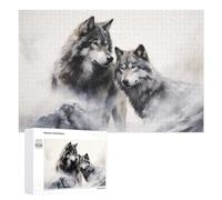 1000 PCS Jigsaws for Teenagerss Winter Wolf Pair Adult Jigsaw Puzzle Toy Wall Decor Precision Cutting Great Gift for Gaming 1000 PCS