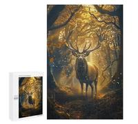 1000 PCS Jigsaws Golden Forest Stag Jigsaws for Adults Puzzle Hand Speed Race Help The Brain Exercise Beautiful Design Game 1000 PCS