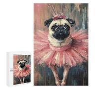 1000 PCS Jigsaws Pug Ballerina Art Print Jigsaws for Adults Puzzle Hand Speed Race Help The Brain Exercise Beautiful Design Game 1000 PCS