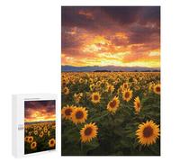 1000 PCS Jigsaws Sunflower Field Sunset Jigsaws for Adults Puzzle Hand Speed Race Help The Brain Exercise Beautiful Design Game 1000 PCS