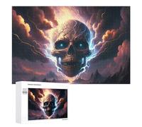 1000 PCS Jigsaws Thundering Skull Stormscape Adult Puzzles Anti-Stress Toys Staycation Kill Time Deal As Gifts for The Whole Family 1000 PCS